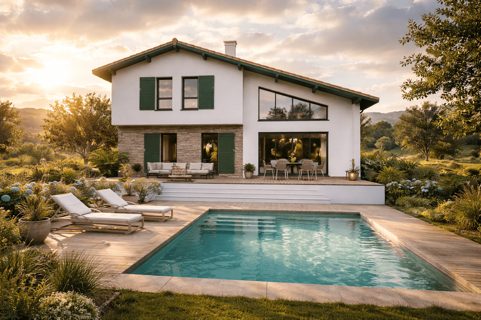 Plan maison néo-basque à étage à Villefranque